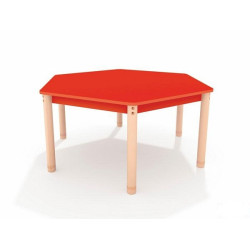 Tavolo Color esagonale rosso.