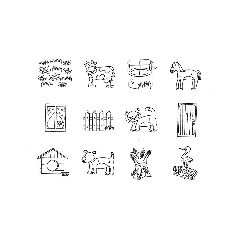 Fattoria set 12 timbri.