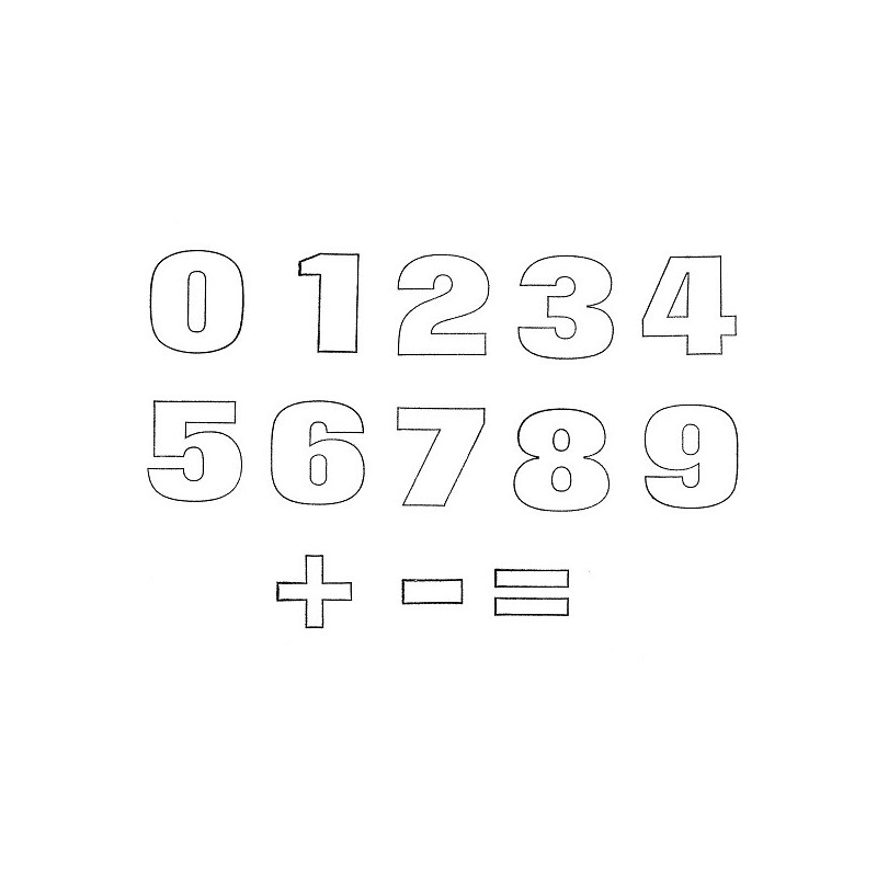 Timbri in legno - Numeri, set 10.